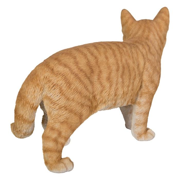 置物 猫 動物 かわいい 左向きに立つ茶トラ猫 大 ネコ 横幅32cm woobia