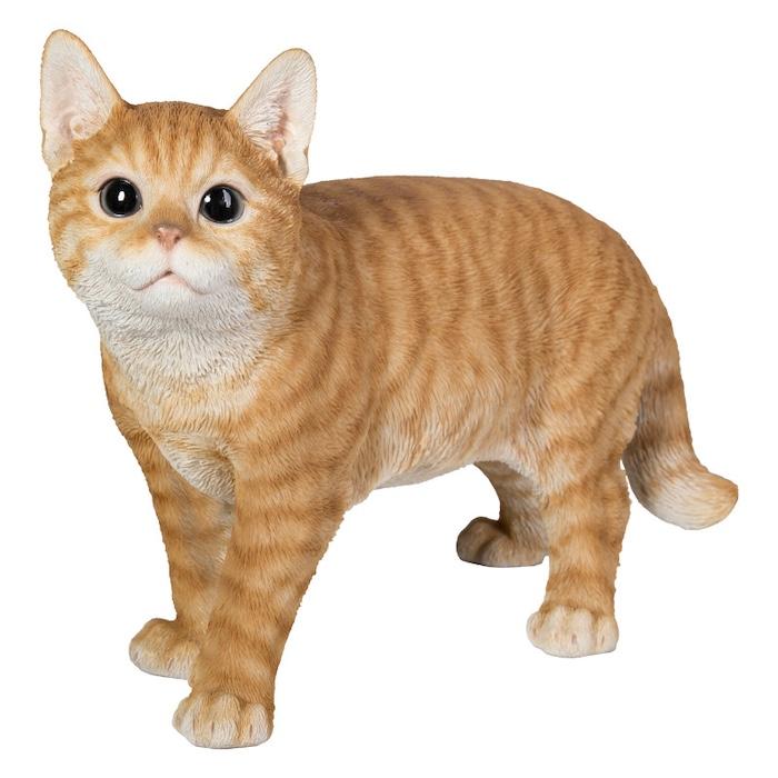 WOOBIA（ウービア） 置物 猫 動物 かわいい 左向きに立つ茶トラ猫 大