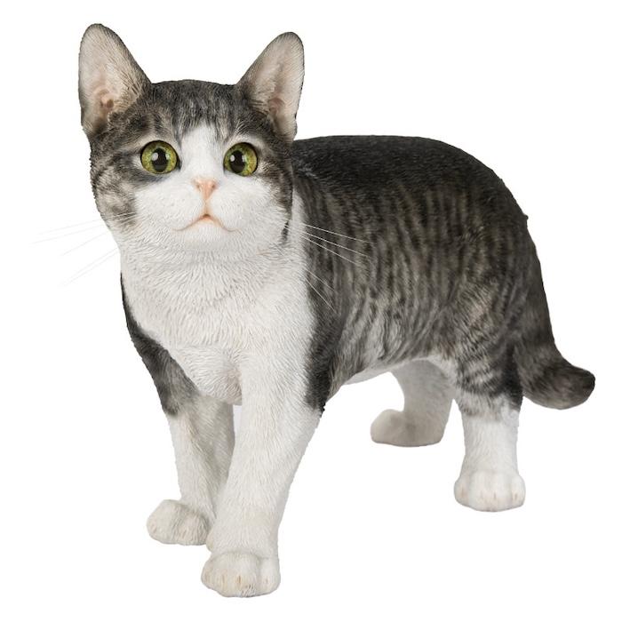WOOBIA（ウービア） かわいい 置物 歩くサバトラ猫 大 ネコ 横幅32cm