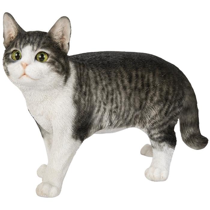 WOOBIA（ウービア） かわいい 置物 歩くサバトラ猫 大 ネコ 横幅32cm