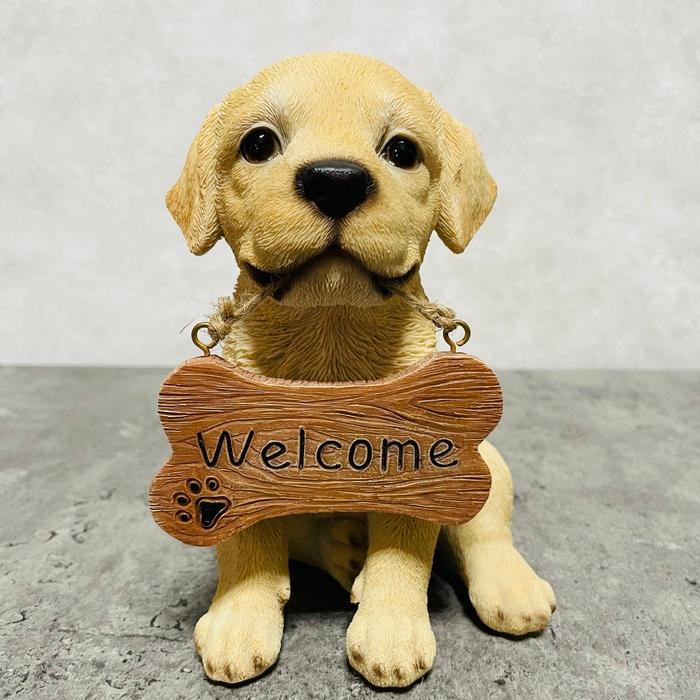 置物 犬 かわいい 動物 玄関 ウェルカムボード ラブラドールレトリバー おしゃれ 庭 インテリア woobia ウービア | 