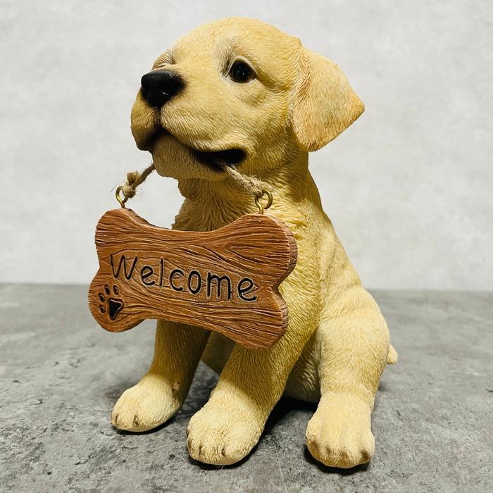 置物 犬 かわいい 動物 玄関 ウェルカムボード ラブラドールレトリバー おしゃれ 庭 インテリア woobia ウービア |  | 01