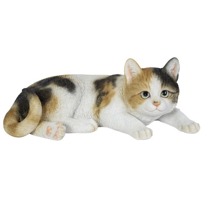 置物 猫 動物 かわいい リラックス三毛猫 ネコ 高さ11.5cm woobia