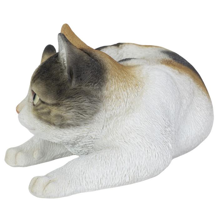 置物 猫 動物 かわいい リラックス三毛猫 ネコ 高さ11.5cm woobia