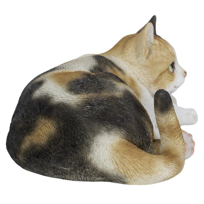置物 猫 動物 かわいい リラックス三毛猫 ネコ 高さ11.5cm woobia