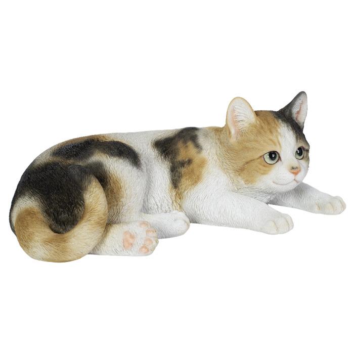 30day☆saving☆33枚猫 置物 猫 動物 かわいい リラックス三毛猫 ネコ 高さ11.5cm woobia