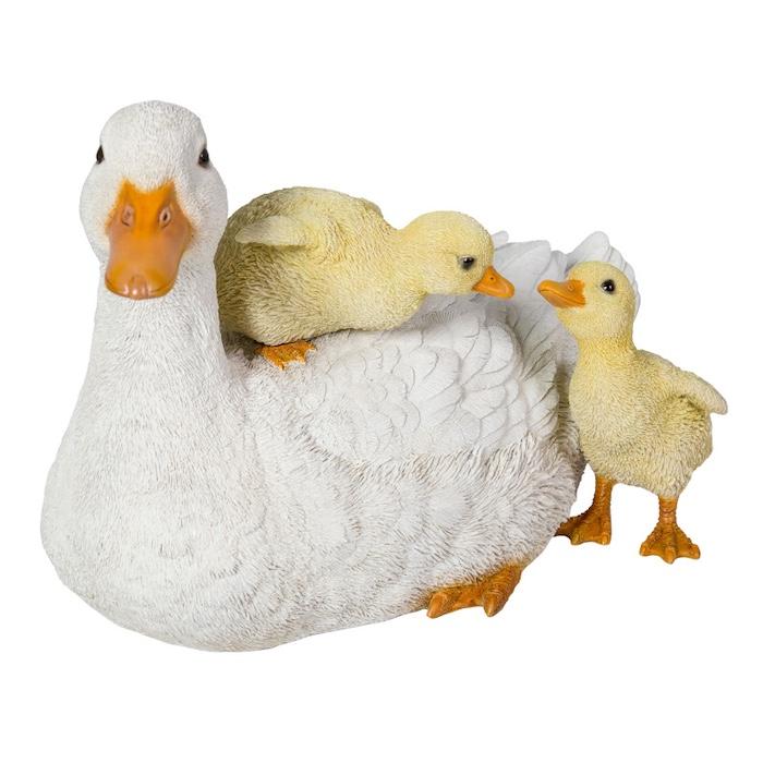 鳥 置物 オブジェ 横幅29cm 北欧 動物 かわいい アヒルの親子 おしゃれ 玄関インテリア リアル 大型 ウービア | WOOBIA | 01