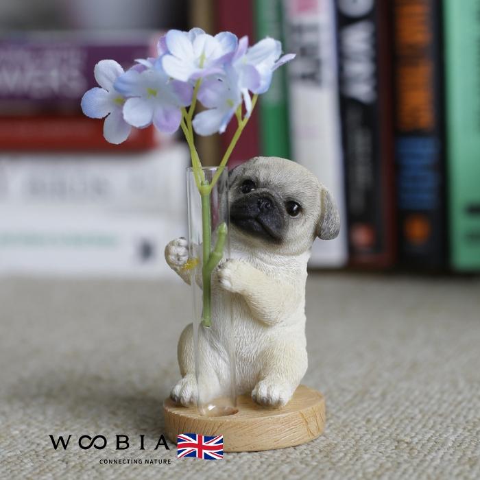 置物 犬 かわいい 動物 玄関 パグの一輪挿し 花器 おしゃれ インテリア
