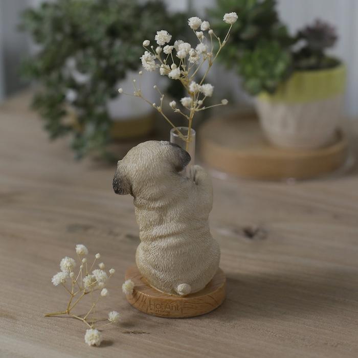 かとうみゆ　いぬ　パグ　陶器　陶芸　花器　植木鉢　置き物 たまむし工房 かとうゆみ 陶器 犬 イヌ 益子焼 陶器 花器 鉢 - メルカリ