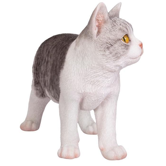 WOOBIA（ウービア） 置物 猫 動物 かわいい 見上げるサバトラ白猫 大