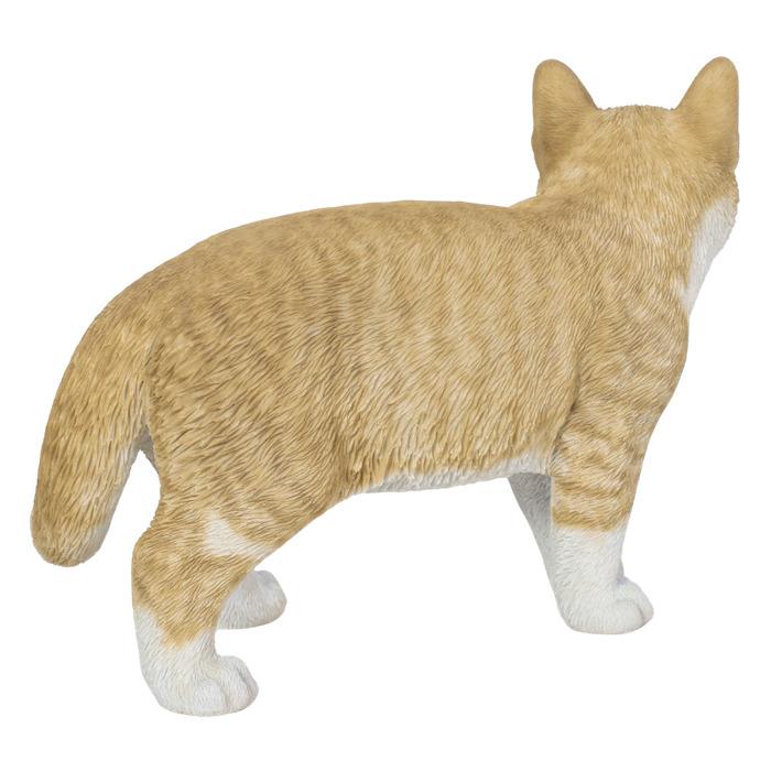 置物 猫 動物 かわいい 歩くビスケットとら白猫 ネコ 横幅26cm woobia
