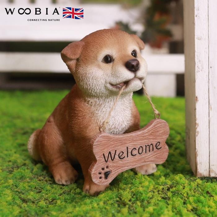 置物 犬 かわいい 動物 玄関 ウェルカムボード 秋田犬 おしゃれ インテリア 卓上 ガーデン 庭 woobia ウービア | 