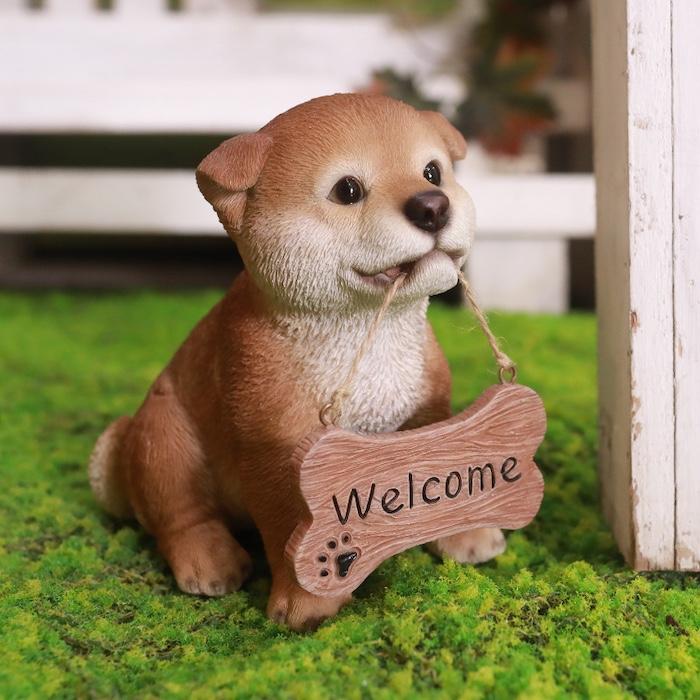 置物 犬 かわいい 動物 玄関 ウェルカムボード 秋田犬 おしゃれ インテリア 卓上 ガーデン 庭 woobia ウービア |  | 05