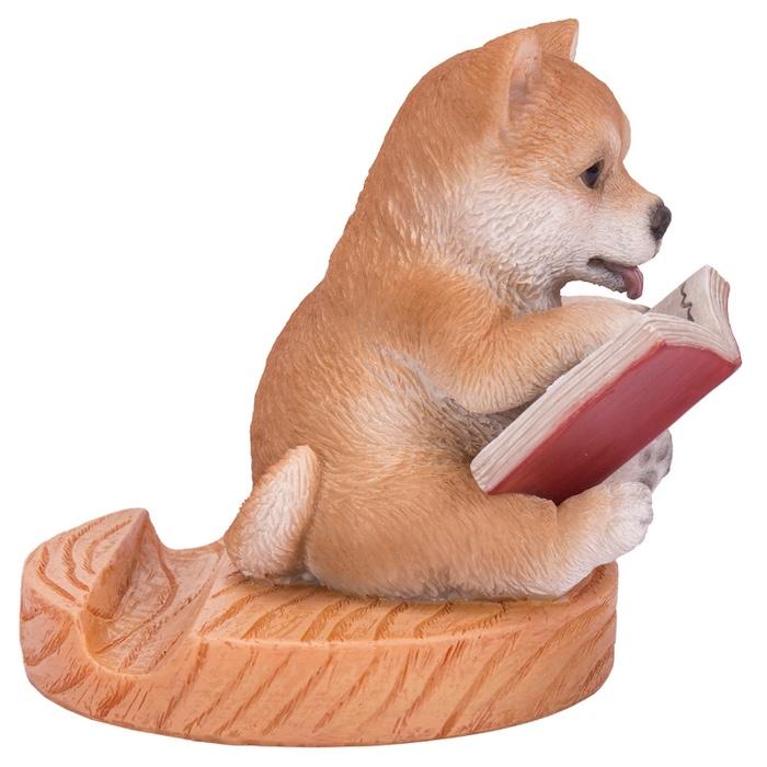 スマホスタンド 卓上 犬 おもしろ 動物 本を読んでる柴犬 イヌ 卓上 置物 かわいい おしゃれ 写真立て スマホホルダー woobia ウービア |  | 03