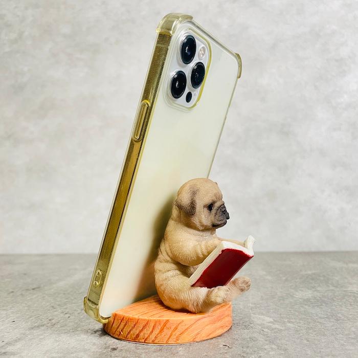 スマホスタンド 卓上 犬 おもしろ 動物 本を見るパグ 置物 トイレ かわいい おしゃれ 写真立て スマホホルダー woobia ウービア |  | 07