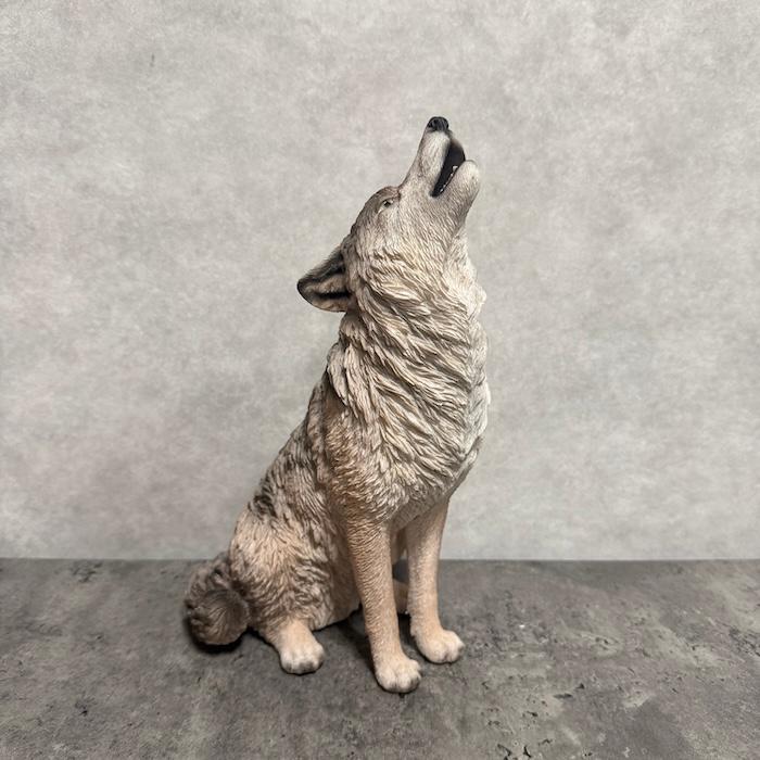 WOOBIA（ウービア） 置物 動物 遠吠えオオカミ 高さ30cm 狼 おしゃれ