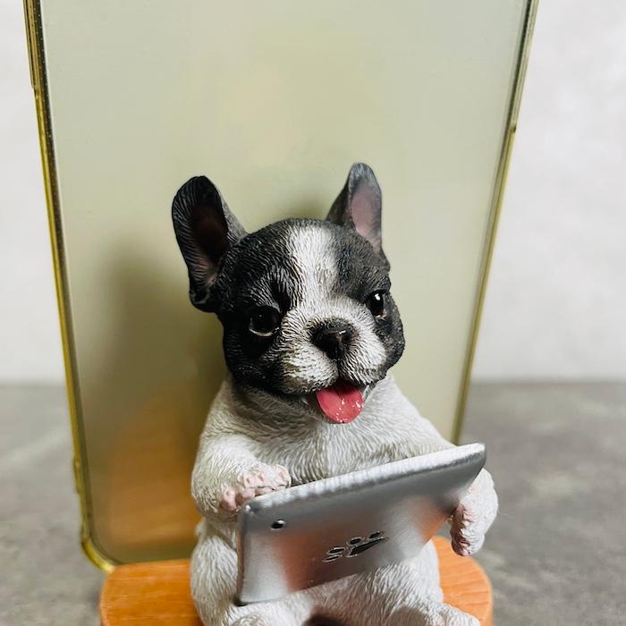 スマホスタンド 卓上 犬 おもしろ 動物 タブレットを見るフレンチブルドッグ かわいい おしゃれ 写真立て スマホホルダー woobia ウービア |  | 03