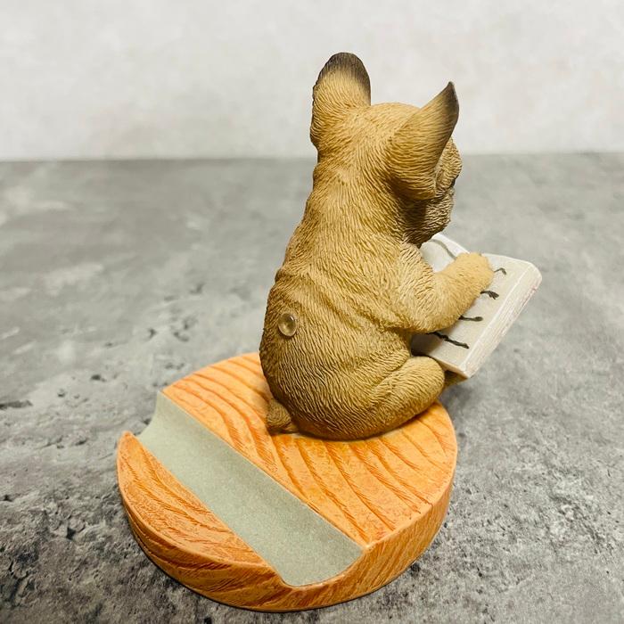 スマホスタンド 卓上 犬 おもしろ 動物 本を見るフレンチブルドッグ 置物 おしゃれ リアル スマホホルダー  woobia ウービア |  | 06