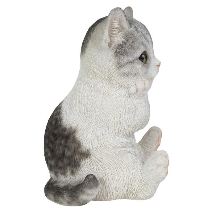 置物 動物 かわいい 頬杖をつくサバトラ白猫 ネコ 高さ17cm woobia