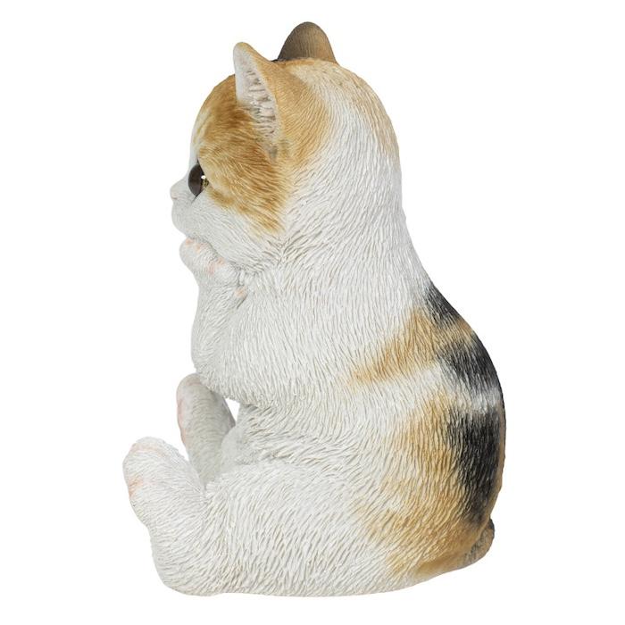 置物 動物 かわいい 頬杖をつく三毛猫 ネコ 高さ17cm woobia おしゃれ