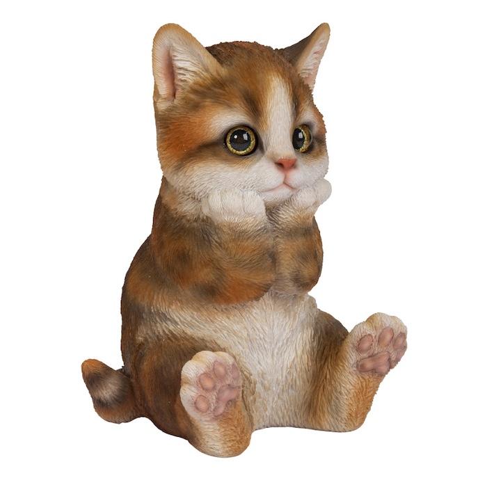 置物 動物 かわいい 頬杖をつくキジトラ白猫 ネコ 高さ17cm woobia