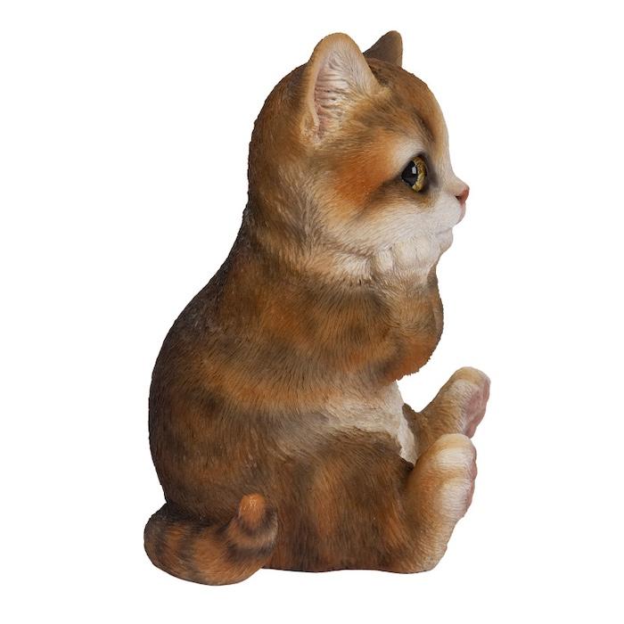 置物 動物 かわいい 頬杖をつくキジトラ白猫 ネコ 高さ17cm woobia