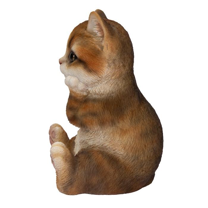 置物 動物 かわいい 頬杖をつくキジトラ白猫 ネコ 高さ17cm woobia
