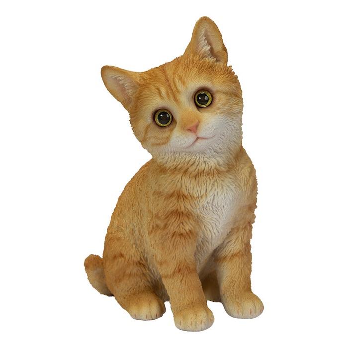 置物 動物 かわいい 首をかしげる茶トラ猫 ネコ 高さ20.2cm woobia おしゃれ 大きい 玄関 インテリア 庭 オブジェ 大型 |  | 01