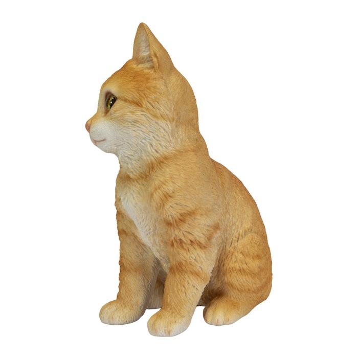 置物 動物 かわいい 首をかしげる茶トラ猫 ネコ 高さ20.2cm woobia おしゃれ 大きい 玄関 インテリア 庭 オブジェ 大型 |  | 03