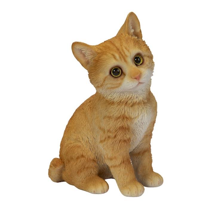 置物 動物 かわいい 首をかしげる茶トラ猫 ネコ 高さ20.2cm woobia おしゃれ 大きい 玄関 インテリア 庭 オブジェ 大型 |  | 06