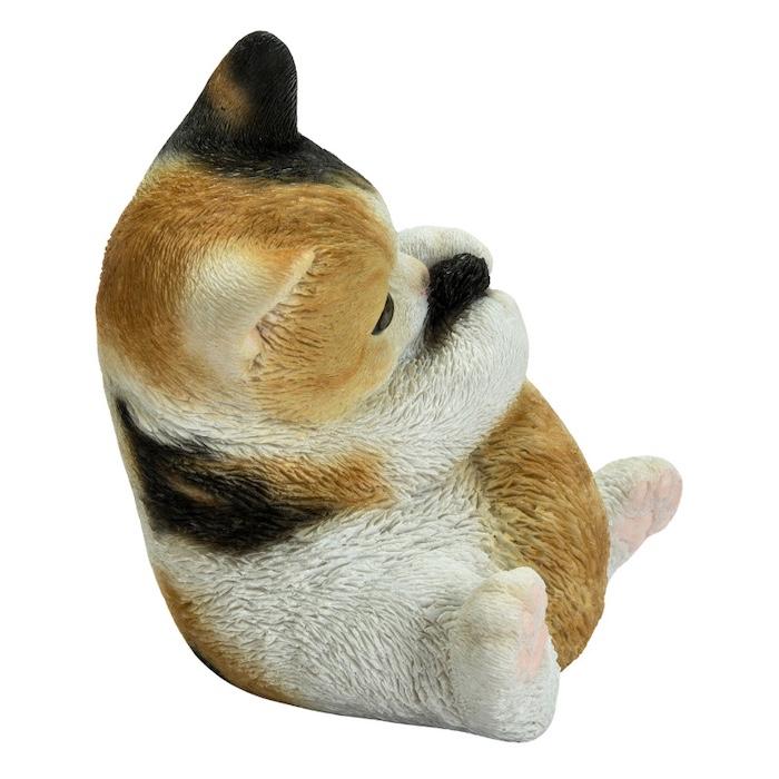 置物 動物 かわいい しっぽで遊ぶ三毛猫 ネコ 高さ17.8cm woobia おしゃれ 大きい 玄関 インテリア ガーデン オブジェ |  | 04