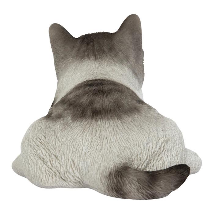 置物 動物 かわいい リラックスサバトラ白猫 ネコ 高さ12cm woobia