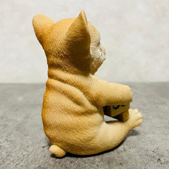 置物 犬 かわいい 動物 玄関 フレンチブルドッグの卓上日付カレンダー
