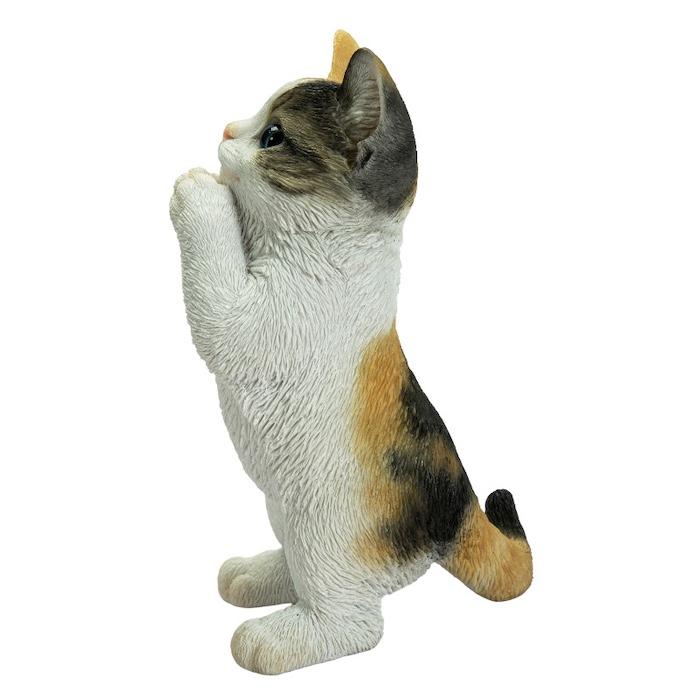置物 動物 かわいい おねだり三毛猫 ネコ 高さ23cm woobia おしゃれ 大きい 玄関 インテリア ガーデン オブジェ |  | 02