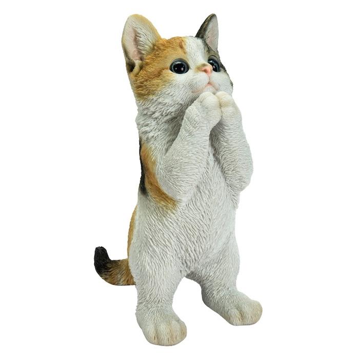 置物 動物 かわいい おねだり三毛猫 ネコ 高さ23cm woobia おしゃれ 大きい 玄関 インテリア ガーデン オブジェ |  | 05