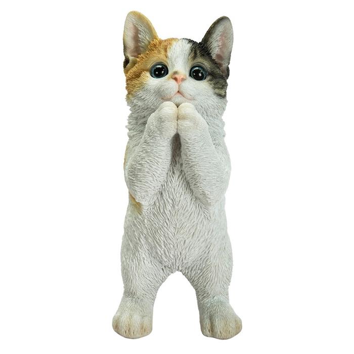 置物 動物 かわいい おねだり三毛猫 ネコ 高さ23cm woobia おしゃれ 大きい 玄関 インテリア ガーデン オブジェ |  | 06