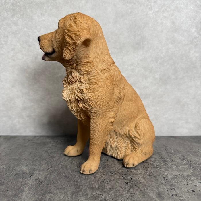 犬 置物 小さい かわいい 高さ19.5cm お座りゴールデンレトリバー 小