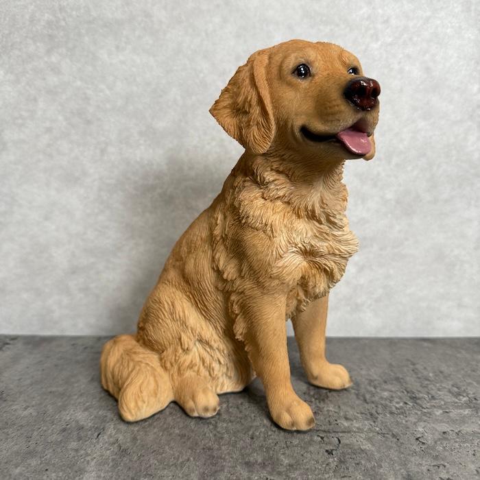 犬 置物 小さい かわいい 高さ19.5cm お座りゴールデンレトリバー 小
