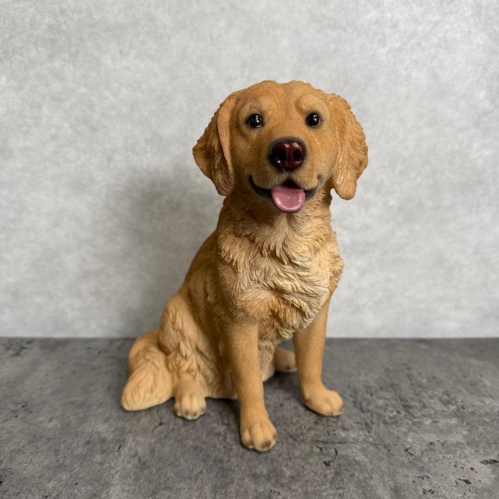 犬 置物 小さい かわいい 高さ19.5cm お座りゴールデンレトリバー 小