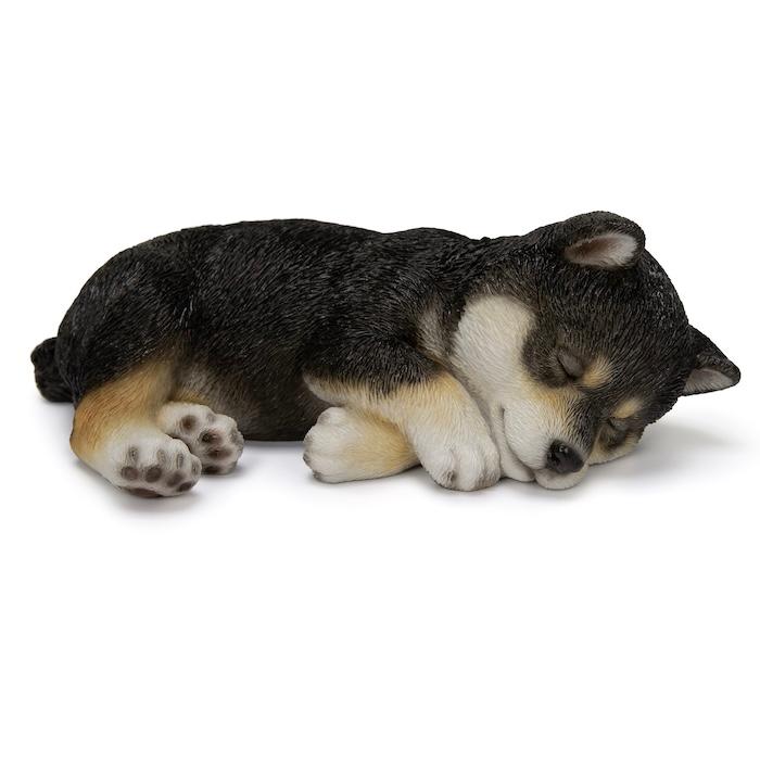 WOOBIA（ウービア） 犬 置物 すやすや黒柴犬 横幅17.5cm WOOBIA リアル