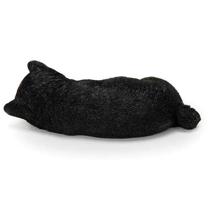 犬 置物 すやすや黒柴犬 横幅17.5cm WOOBIA リアル 可愛い おしゃれ
