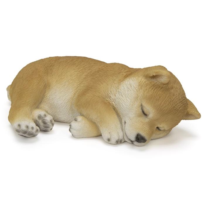 犬 置物 すやすや柴犬 横幅17.5cm WOOBIA リアル 可愛い おしゃれ オブジェ 卓上 インテリア 玄関 ギフト 動物 雑貨 癒し |  | 02