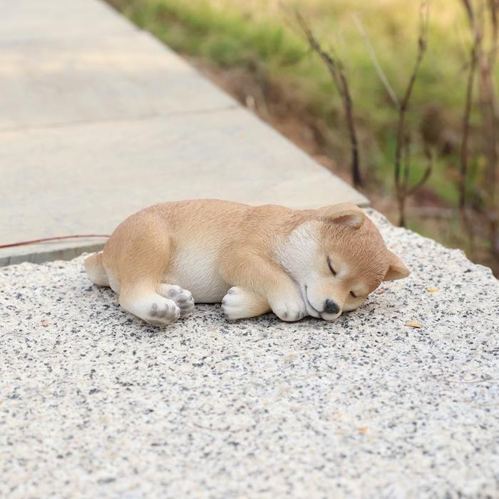 犬 置物 すやすや柴犬 横幅17.5cm WOOBIA リアル 可愛い おしゃれ オブジェ 卓上 インテリア 玄関 ギフト 動物 雑貨 癒し |  | 07