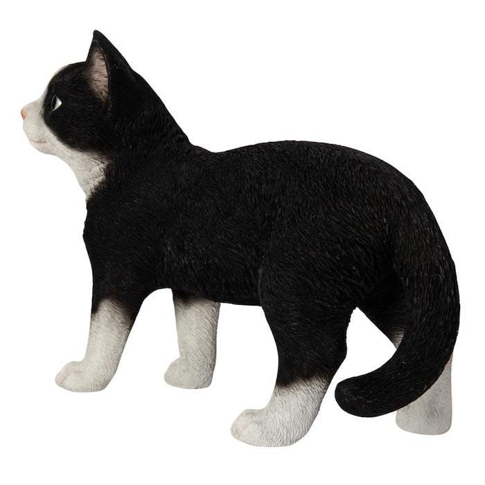 置物 動物 見上げるハチワレ黒白猫 ねこ 横幅33.5cm woobia おしゃれ