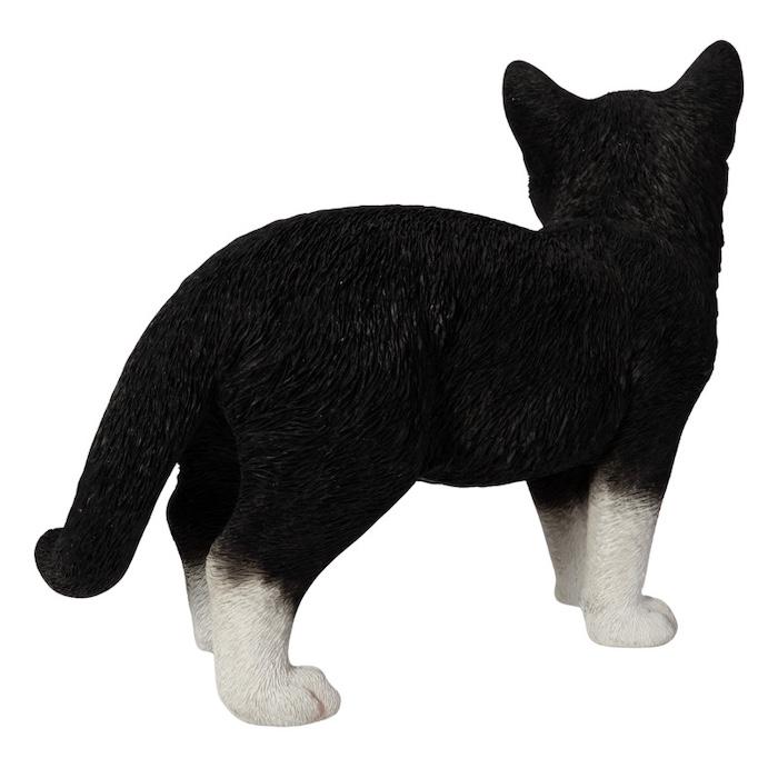 置物 動物 見上げるハチワレ黒白猫 ねこ 高さ26cm woobia おしゃれ