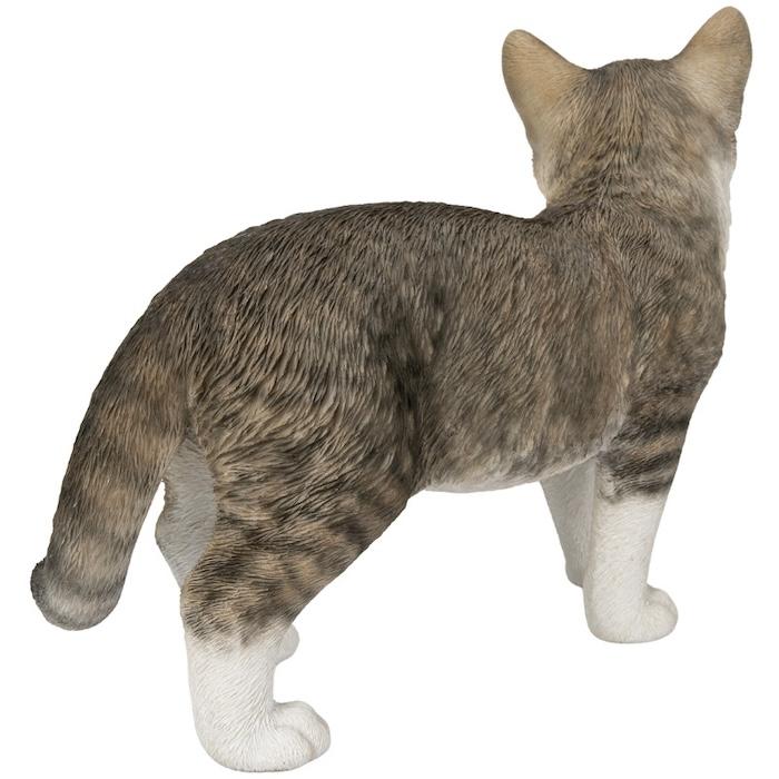 かわいい 置物 歩くサバトラ猫 ネコ 高さ26cm woobia おしゃれ 動物