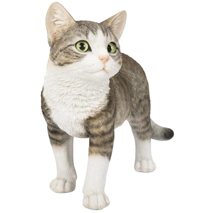 かわいい 置物 歩くサバトラ猫 ネコ 高さ26cm woobia おしゃれ 動物