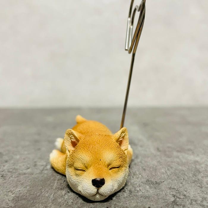 メモスタンド 可愛い柴犬 かわいいメモクリップ 置物インテリア メモ