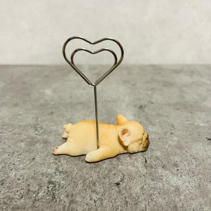 メモスタンド フレンチブルドッグ かわいいメモクリップ 置物 インテリア メモホルダー カードクリップ  woobia ウービア |  | 06