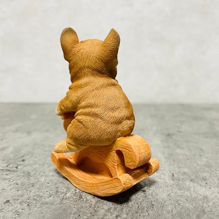 置物 犬 かわいい 動物 玄関 木馬に乗るフレンチブルドッグ リアル インテリア ガーデンオーナメント  woobia ウービア |  | 05